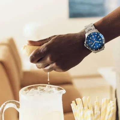 Fossil Blue GMT Stainless Steel Men's Watch